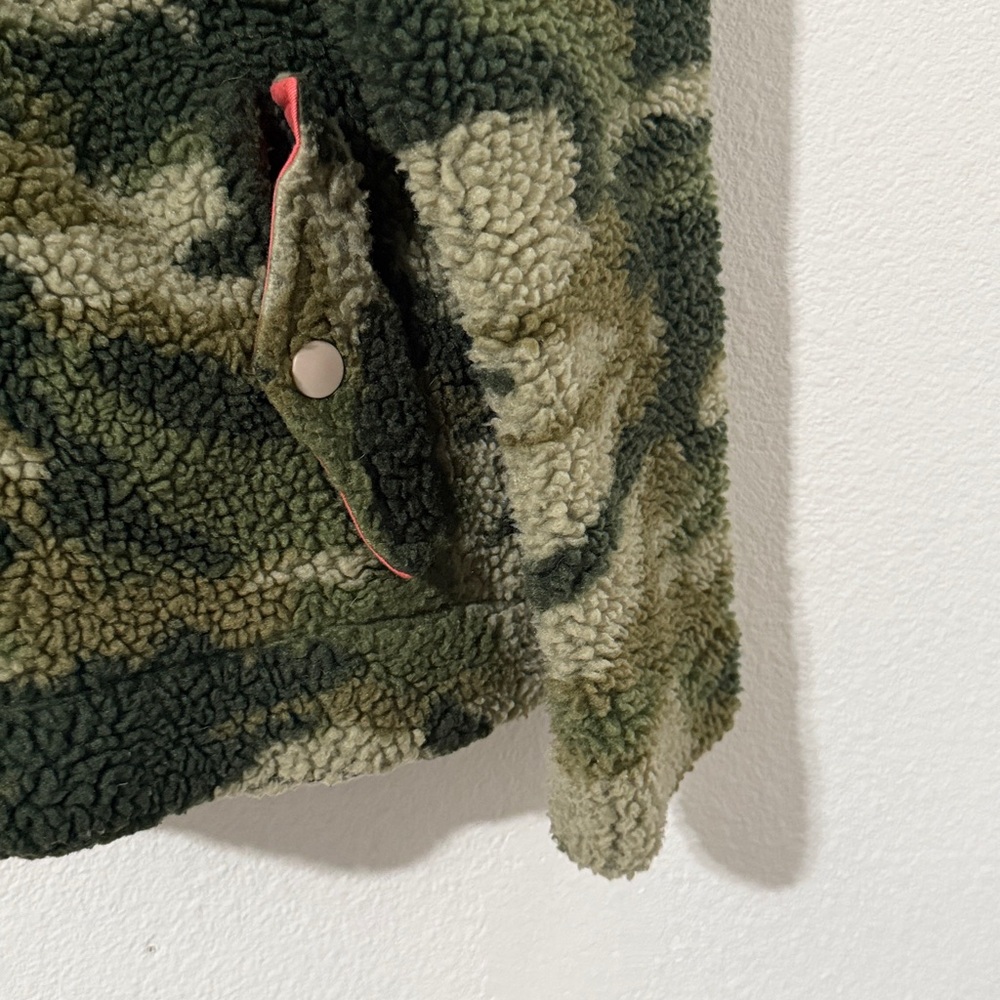J. Crew Green Camo Sherpa Turtleneck Sweater - Picture 2 of 7